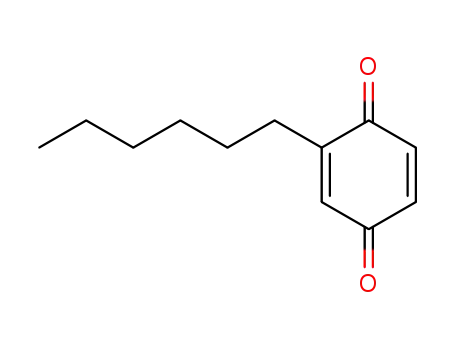 Molecular Structure of 4197-73-3 (2,5-Cyclohexadiene-1,4-dione, 2-hexyl-)