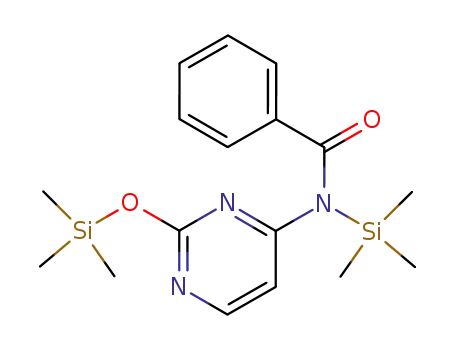 Molecular Structure of 64339-87-3 (Benzamide, N-(trimethylsilyl)-N-[2-[(trimethylsilyl)oxy]-4-pyrimidinyl]-)