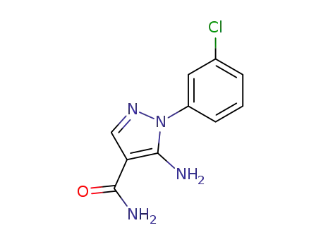 Molecular Structure of 50427-78-6 (5-AMINO-1-(3-CHLOROPHENYL)-1H-PYRAZOLE-4-CARBOXAMIDE)