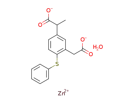 [Zn(5-(1-carboxyethyl)-2-(phenylthio)phenylacetic acid(-1H))(H<sub>2</sub>O)]n