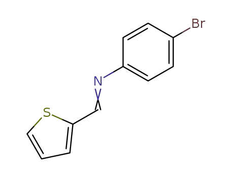 Molecular Structure of 13533-32-9 (4-bromo-N-[(E)-thiophen-2-ylmethylidene]aniline)