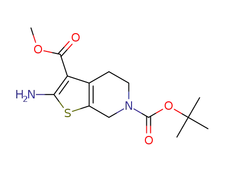 Molecular Structure of 877041-47-9 (6-(TERT-BUTYL) 3-METHYL 2-AMINO-4,7-DIHYDROTHIENO[2,3-C]PYRIDINE-3,6(5H)-DICARBOXYLATE)