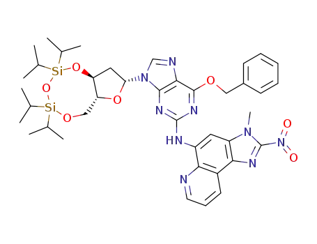 Guanosine,
2'-deoxy-N-(3-methyl-2-nitro-3H-imidazo[4,5-f]quinolin-5-yl)-6-O-(phenyl
methyl)-3',5'-O-[1,1,3,3-tetrakis(1-methylethyl)-1,3-disiloxanediyl]-