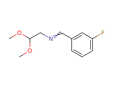 Molecular Structure of 73261-94-6 (N-<(3-fluorophenyl)methylene>-2,2-dimethoxyethanamine)