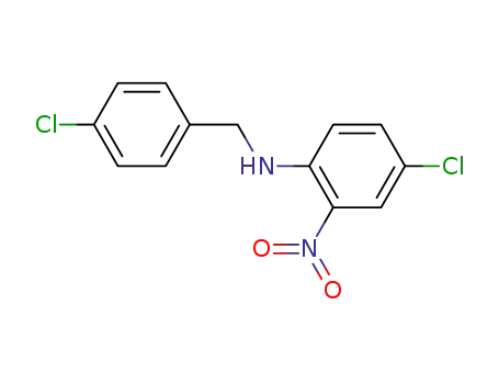 Molecular Structure of 7196-74-9 (Benzenemethanamine, 4-chloro-N-(4-chloro-2-nitrophenyl)-)