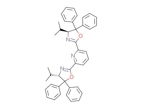 Molecular Structure of 828918-24-7 (2,6-Bis[(4R)-4,5-dihydro-4-(1-methylethyl)-5,5-diphenyl-2-oxazolyl]pyridine)