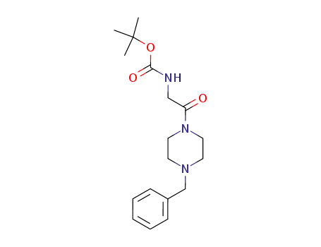 Molecular Structure of 671212-34-3 ((2-[4-BENZYL-PIPERAZIN-1-YL]-2-OXO-ETHYL)-CARBAMIC ACID TERT-BUTYL ESTER)