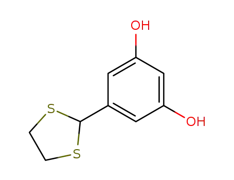 Molecular Structure of 60081-20-1 (1,3-Benzenediol, 5-(1,3-dithiolan-2-yl)-)