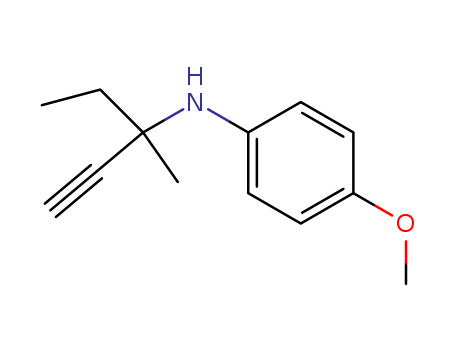 Molecular Structure of 138971-91-2 (Benzenamine, N-(1-ethyl-1-methyl-2-propynyl)-4-methoxy-)