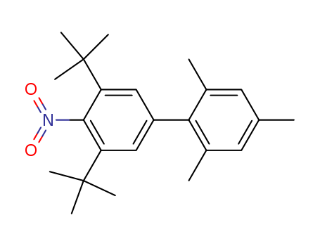 Molecular Structure of 143726-83-4 (1,1'-Biphenyl, 3',5'-bis(1,1-dimethylethyl)-2,4,6-trimethyl-4'-nitro-)
