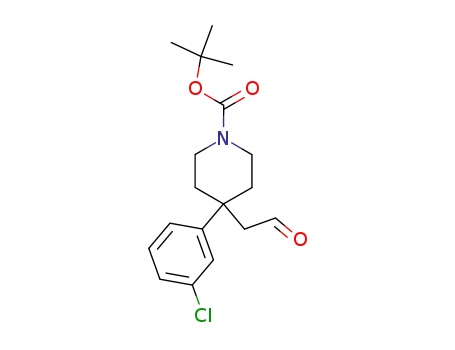 Molecular Structure of 716358-39-3 (1-Piperidinecarboxylic acid, 4-(3-chlorophenyl)-4-(2-oxoethyl)-,
1,1-dimethylethyl ester)