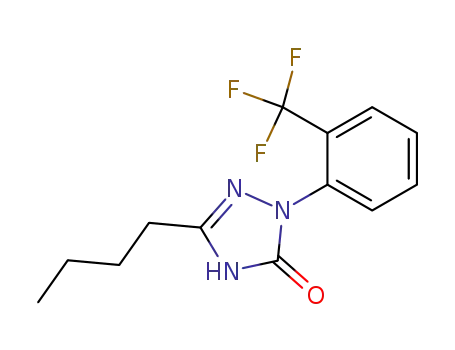 Molecular Structure of 146948-93-8 (3H-1,2,4-Triazol-3-one, 5-butyl-2,4-dihydro-2-[2-(trifluoromethyl)phenyl]-)