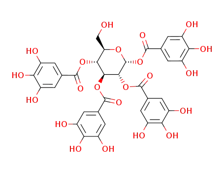 Molecular Structure of 132023-50-8 (1,2,3,4-tetrakis-O-(3,4,5-trihydroxybenzoyl)-alpha-D-glucopyranose)