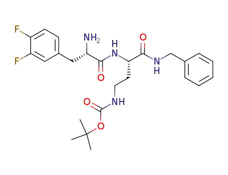 Carbamic acid,
[(3S)-3-[[(2S)-2-amino-3-(3,4-difluorophenyl)-1-oxopropyl]amino]-4-oxo-
4-[(phenylmethyl)amino]butyl]-, 1,1-dimethylethyl ester