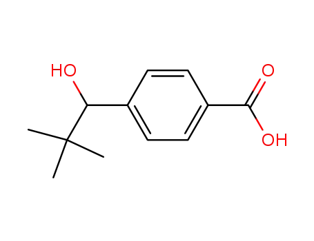 Molecular Structure of 163089-77-8 (Benzoicacid, 4-(1-hydroxy-2,2-dimethylpropyl)-)