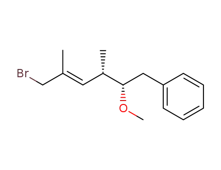 Molecular Structure of 126399-11-9 (Benzene, [(2S,3S,4E)-6-bromo-2-methoxy-3,5-dimethyl-4-hexenyl]-)