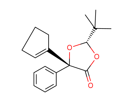 Molecular Structure of 185030-08-4 (1,3-Dioxolan-4-one,
5-(1-cyclopenten-1-yl)-2-(1,1-dimethylethyl)-5-phenyl-, (2S,5S)-)