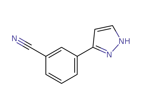 Molecular Structure of 149739-51-5 (3-(2H-Pyrazol-3-yl)benzonitrile)