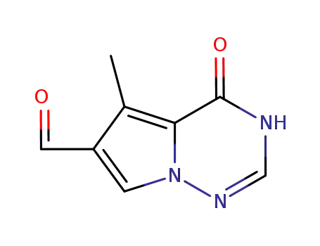 Molecular Structure of 621685-55-0 (Pyrrolo[2,1-f][1,2,4]triazine-6-carboxaldehyde, 1,4-dihydro-5-methyl-4-oxo- (9CI))