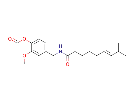 Molecular Structure of 913290-13-8 (4-[((6E)-8-methylnon-6-enoylamino)methyl]-2-methyoxyphenyl formate)