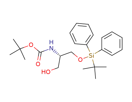 Molecular Structure of 469886-48-4 (Carbamic acid,
[(1S)-2-[[(1,1-dimethylethyl)diphenylsilyl]oxy]-1-(hydroxymethyl)ethyl]-,
1,1-dimethylethyl ester)