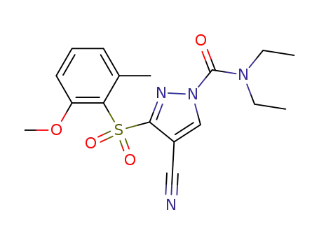 1H-Pyrazole-1-carboxamide,
4-cyano-N,N-diethyl-3-[(2-methoxy-6-methylphenyl)sulfonyl]-