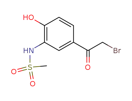 Molecular Structure of 14347-24-1 (N-[5-(2-BROMO-ACETYL)-2-HYDROXY-PHENYL]-METHANESULFONAMIDE)