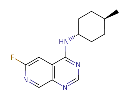 Molecular Structure of 845522-46-5 ((6-Fluoro-pyrido[3,4-d]pyrimidin-4-yl)-(trans-4-methyl-cyclohexyl)-amine)