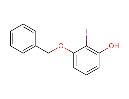 Molecular Structure of 140201-75-8 (Phenol, 2-iodo-3-(phenylmethoxy)-)