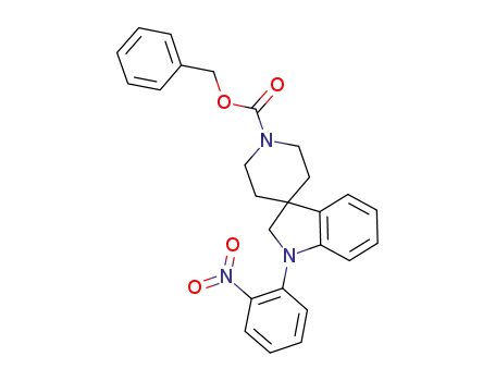 Molecular Structure of 870072-74-5 (Spiro[3H-indole-3,4'-piperidine]-1'-carboxylic acid,
1,2-dihydro-1-(2-nitrophenyl)-, phenylmethyl ester)
