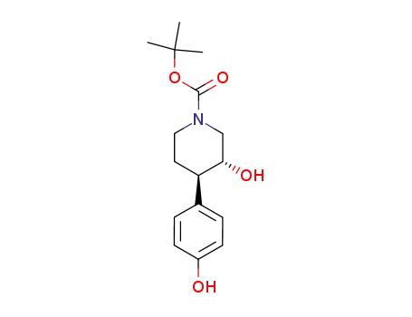 Molecular Structure of 257938-67-3 (Boc-4-(4-Hydroxyphenyl)-(3s,4s)-3-Piperidinol)