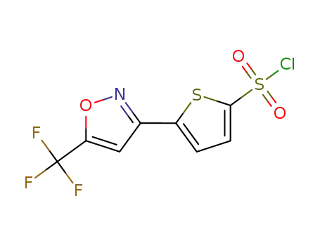 Molecular Structure of 229956-98-3 (5-[5-(TRIFLUOROMETHYL)ISOXAZOL-3-YL]THIOPHENE-2-SULFONYL CHLORIDE)