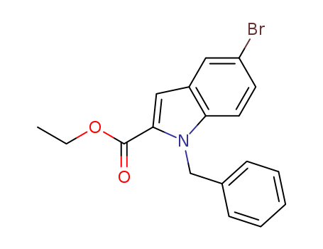 Molecular Structure of 198277-56-4 (1H-Indole-2-carboxylic acid, 5-bromo-1-(phenylmethyl)-, ethyl ester)