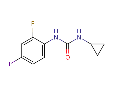 Molecular Structure of 871700-18-4 (1-cyclopropyl-3-(2-fluoro-4-iodophenyl)urea)