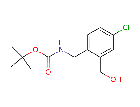 Molecular Structure of 439117-40-5 (TERT-BUTYL [4-CHLORO-2-(HYDROXYMETHYL)BENZYL]CARBAMATE)