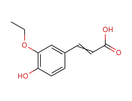 Molecular Structure of 16555-66-1 (3-Ethoxy-4-hydroxycinnamicacid)