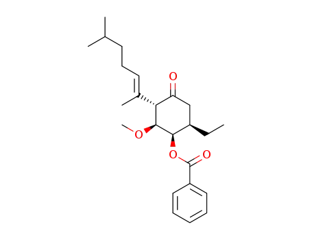 Molecular Structure of 527755-13-1 (Cyclohexanone,
4-(benzoyloxy)-2-[(1E)-1,5-dimethyl-1-hexenyl]-5-ethyl-3-methoxy-,
(2S,3S,4R,5R)-)