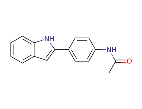 Molecular Structure of 58995-76-9 (Acetamide, N-[4-(1H-indol-2-yl)phenyl]-)