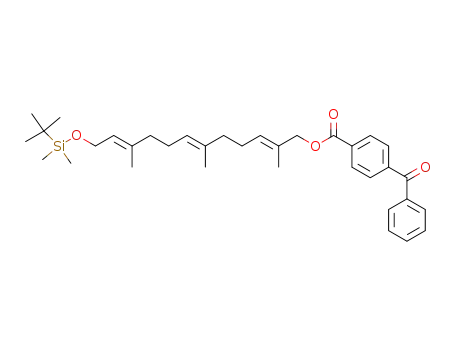 4-Benzoyl-benzoic acid (2E,6E,10E)-12-(tert-butyl-dimethyl-silanyloxy)-2,6,10-trimethyl-dodeca-2,6,10-trienyl ester