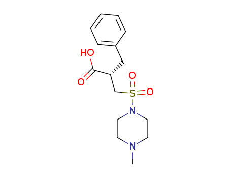 Molecular Structure of 135934-38-2 (Benzenepropanoic acid, a-[[(4-methyl-1-piperazinyl)sulfonyl]methyl]-,
(S)-)