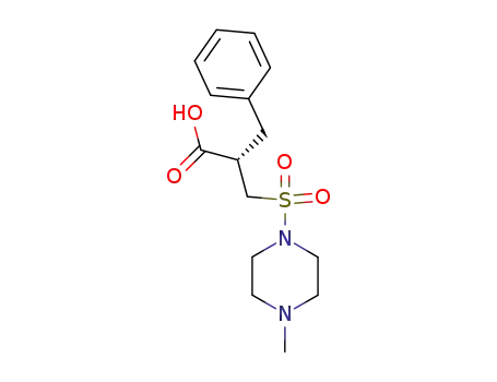 Molecular Structure of 135934-38-2 (Benzenepropanoic acid, a-[[(4-methyl-1-piperazinyl)sulfonyl]methyl]-,
(S)-)