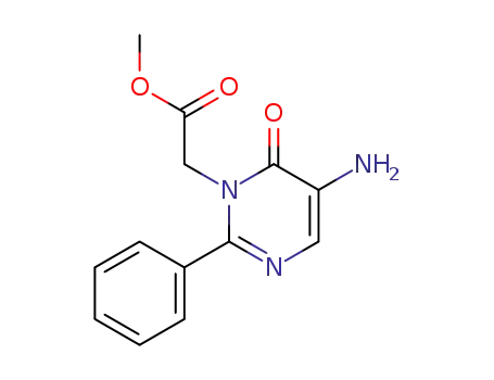 Molecular Structure of 873673-51-9 (1(6H)-Pyrimidineaceticacid, 5-amino-6-oxo-2-phenyl-, methyl ester)