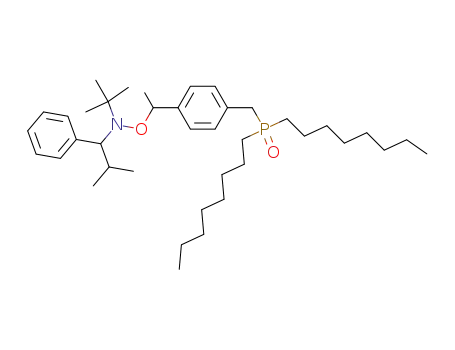 Molecular Structure of 895583-67-2 (Benzenemethanamine,
N-(1,1-dimethylethyl)-N-[1-[4-[(dioctylphosphinyl)methyl]phenyl]ethoxy]-
a-(1-methylethyl)-)