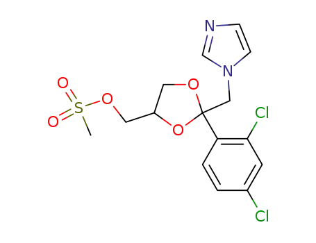 Molecular Structure of 345649-43-6 ((2RS,4SR)-2-(2,4-dichlorophenyl)-2-(1H-imidazol-1-ylmethyl)-1,3-dioxolan-4-ylmethyl methanesulfonate)