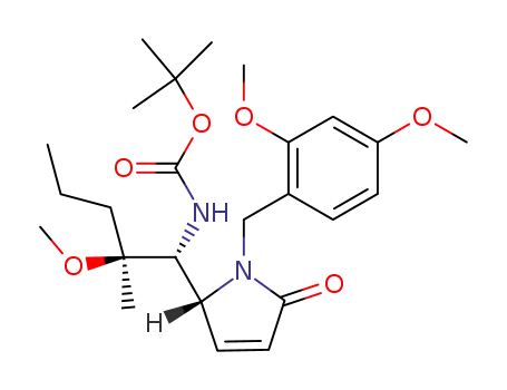 Molecular Structure of 433711-88-7 (Carbamic acid,
[(1R,2S)-1-[(2R)-1-[(2,4-dimethoxyphenyl)methyl]-2,5-dihydro-5-oxo-1H
-pyrrol-2-yl]-2-methoxy-2-methylpentyl]-, 1,1-dimethylethyl ester)
