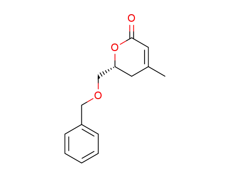 Molecular Structure of 130129-10-1 ((R)-6-BENZYLOXYMETHYL-4-METHYL-5,6-DIHYDRO-PYRAN-2-ONE)