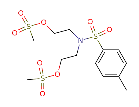 Molecular Structure of 52601-81-7 ({[(4-methylphenyl)sulfonyl]imino}diethane-2,1-diyl dimethanesulfonate)
