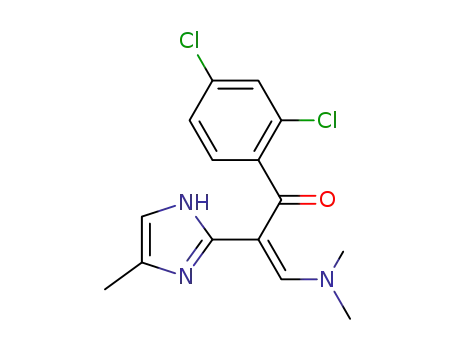 Molecular Structure of 252953-86-9 ((Z)-1-(2,4-dichlorophenyl)-3-(diMethylaMino)-2-(4-Methyl-1H-iMidazol-2-yl)prop-2-en-1-one)