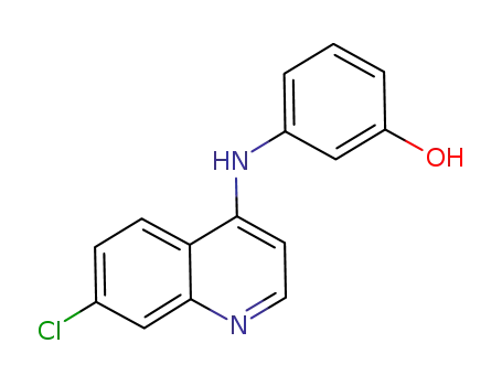 Molecular Structure of 154179-33-6 (4-(3'-hydroxyphenyl)amino-7-chloroquinoline)