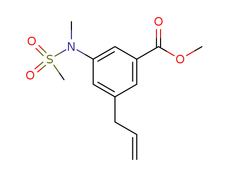 Molecular Structure of 847157-49-7 (Benzoic acid, 3-[methyl(methylsulfonyl)amino]-5-(2-propenyl)-, methyl
ester)
